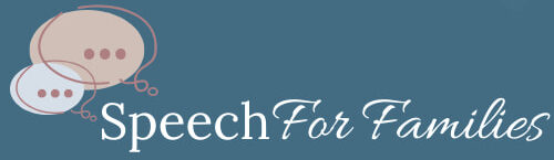 speech for families logo on extra dark teal background